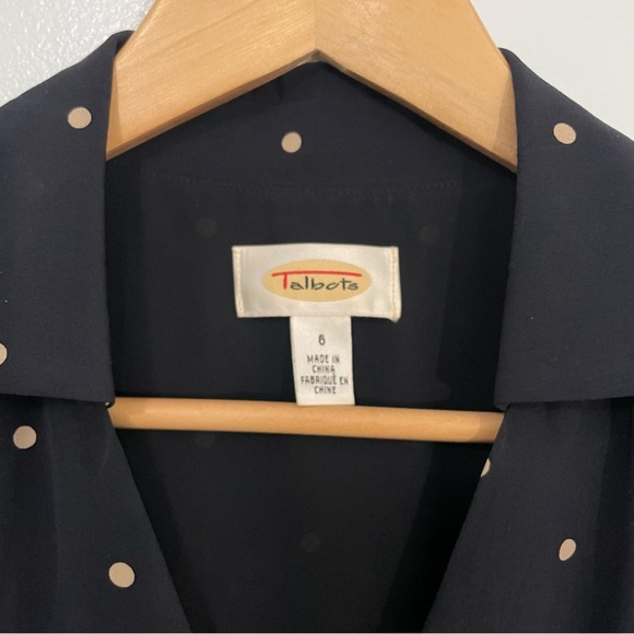 Talbots Navy Polka Dot Midi Dress - Picture 5 of 16